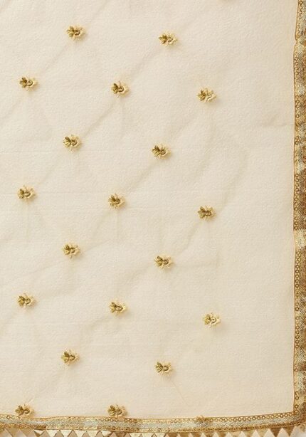 Sea Green Printed Zari Satin Lehenga Set