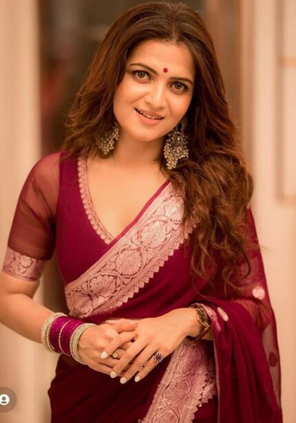 Maroon Weaving Silk Saree Set