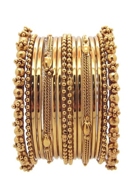 Gold Plated Traditional Bangles Set
