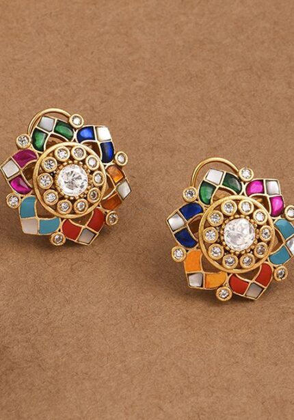 Multicolour Kaleidoscope Star Stud Earrings