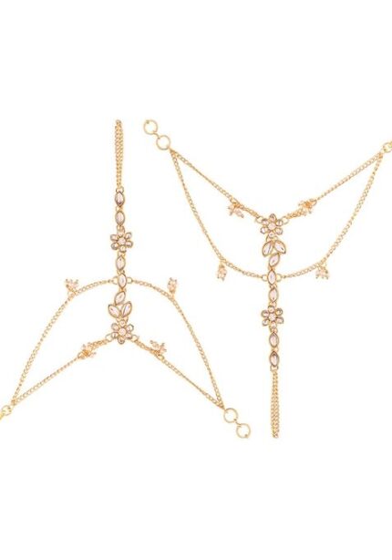 Traditional Gold Plated Kundan Pearl Haath Phool