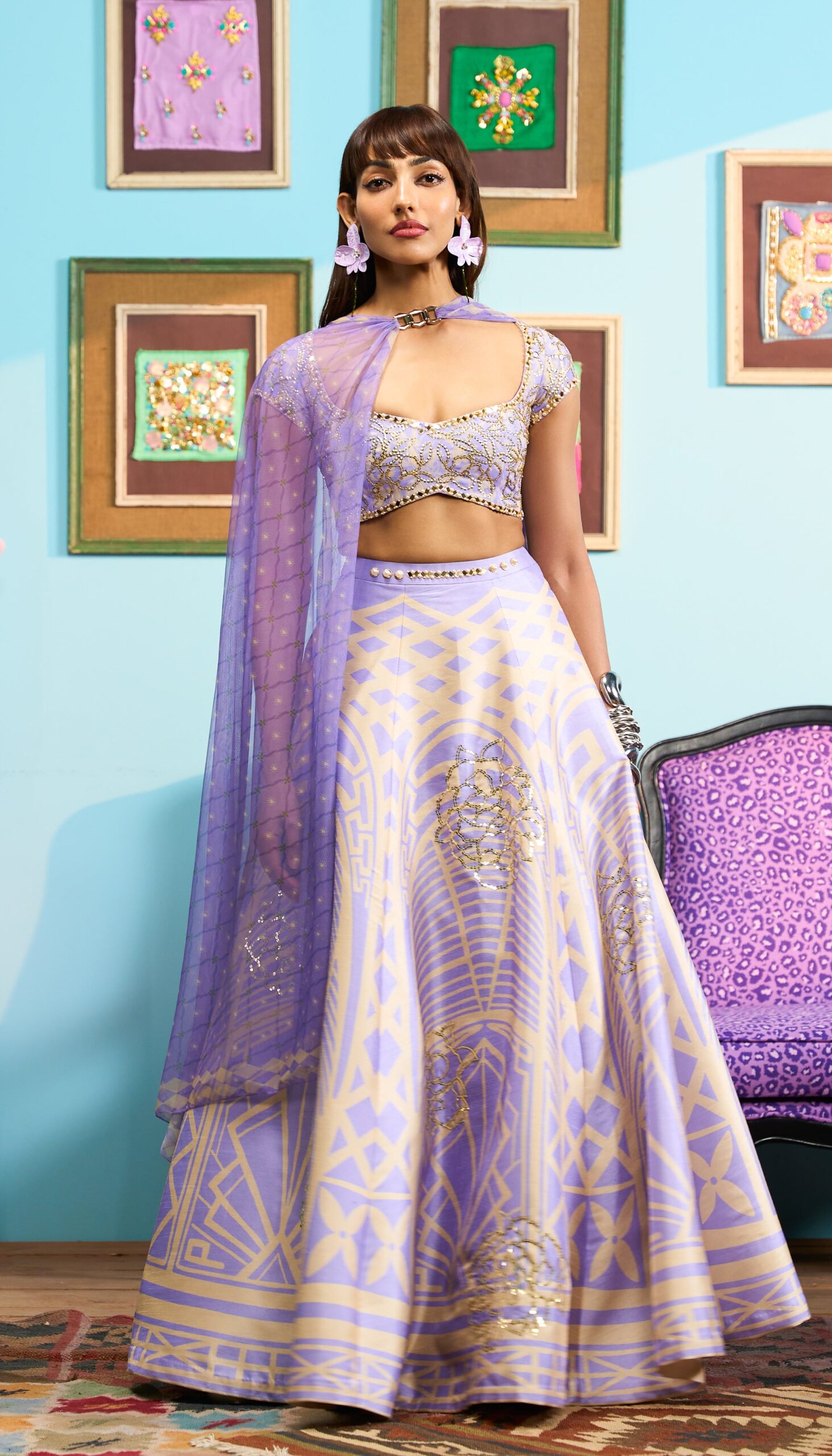 lilacabstractlehengafront