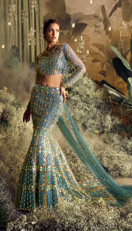 SOPHIE - BLUE MERMAID LEHENGA SET