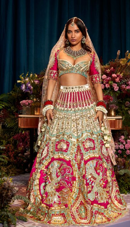 Rose - IVORY AND RED LOVE STORY LEHENGA SET
